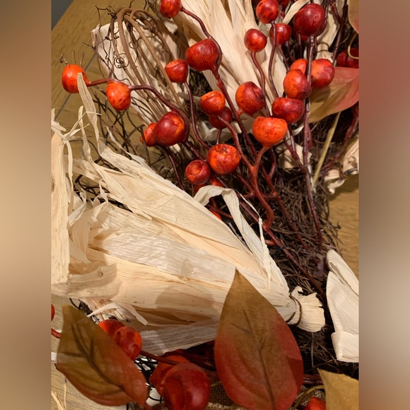 Fall Wreath, Great Condition, 22-23” Width, 8” Inside Diameter - Picture 9 of 16